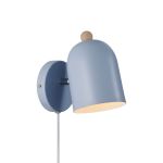 Nordlux Gaston Wandleuchte Metall und Holz Blau | Geeignet für E27